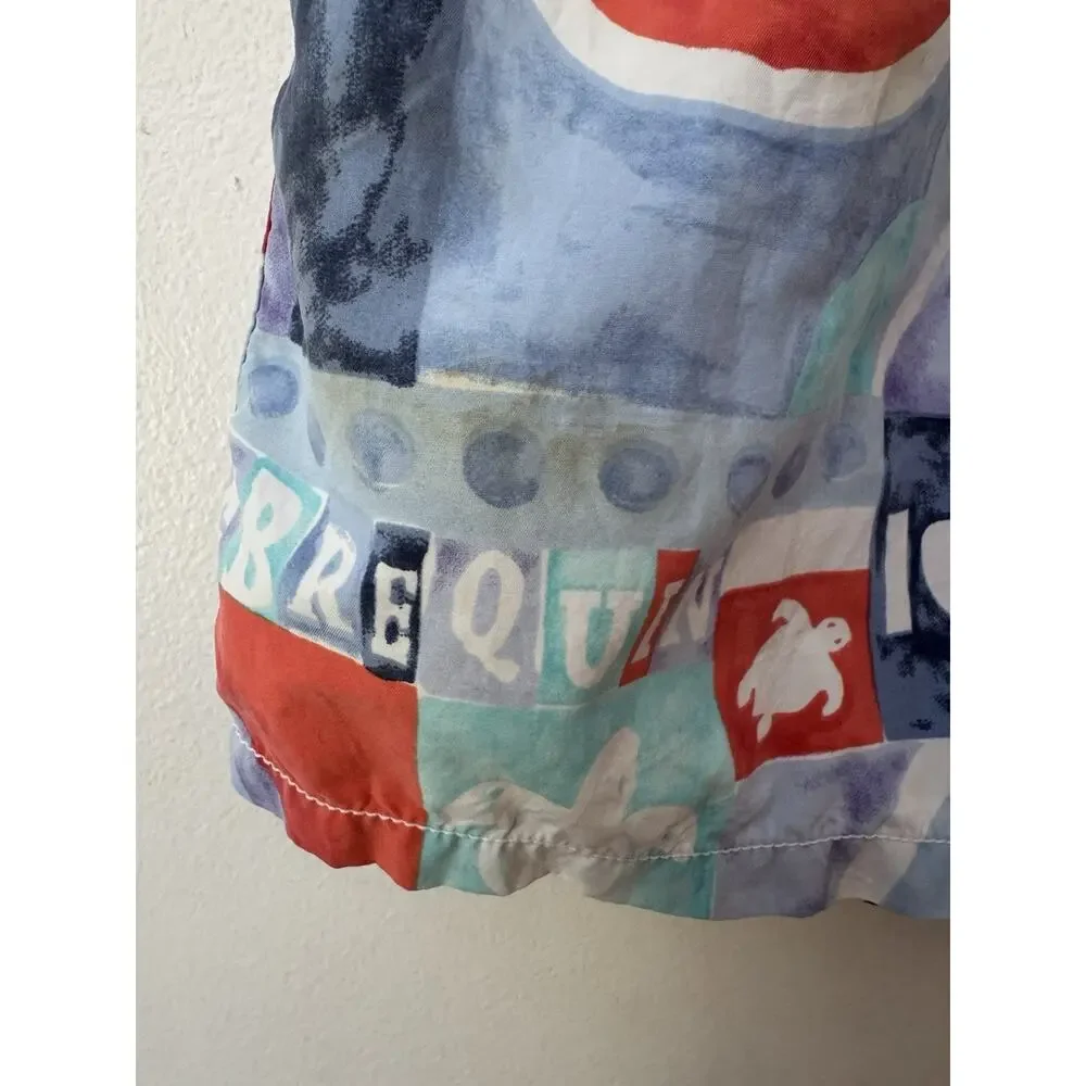 Vilebrequin Swim Trunks Men’s Size XL Abstract Turtle Print Blue